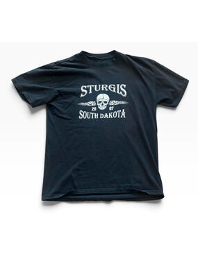 VTG Y2K 2007 Sturgis Biker Tshirt Black Hills Grunge